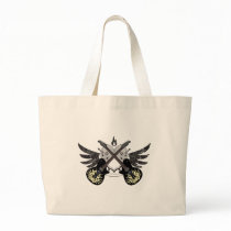 Crossed Guitars and Skulls Canvas Bag