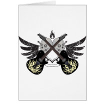 Crossed Guitars and Skulls Greeting Cards