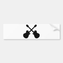 Crossed guitars bumper sticker