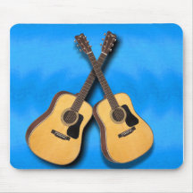 CROSSED GUITARS ON BLUE-MOUSEPAD