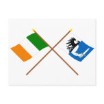Crossed Ireland and Connacht Province Flags Postcards