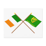 Crossed Ireland and Erin Go Bragh Flags Postcards