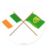 Crossed Ireland and Erin Go Bragh Flags Stickers