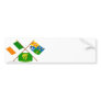 Crossed Ireland and Four-Province Flags with Erin Bumper Sticker