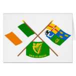Crossed Ireland and Four-Province Flags with Erin