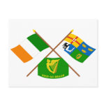 Crossed Ireland and Four-Province Flags with Erin