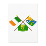 Crossed Ireland and Four-Province Flags with Erin
