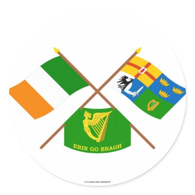 Crossed Ireland and Four-Province Flags with Erin by Vexillophile