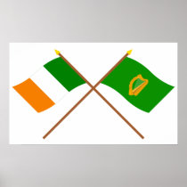Crossed Ireland and Leinster Province Flags