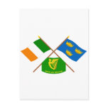 Crossed Ireland and Munster ProvinceFlags w Erin Post Cards