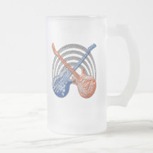 CROSSED RETRO GUITARS COFFEE MUGS