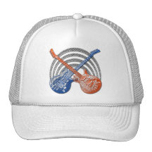 CROSSED RETRO GUITARS MESH HATS