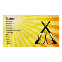 Crossed Rifles; yellow Business Card Templates