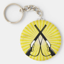 Crossed Rifles; yellow Keychains
