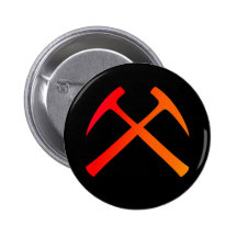 Crossed Rock Hammers Button