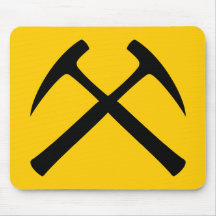 Crossed Rock Hammers Mousepad