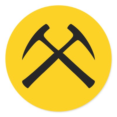 Crossed Rock Hammers Sticker by yarddawg