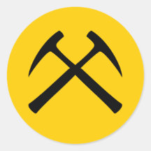 Crossed Rock Hammers Sticker