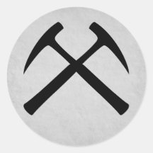 Crossed Rock Hammers Sticker (grey)