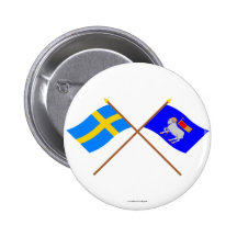 Crossed Sweden and Gotlands län flags Pins