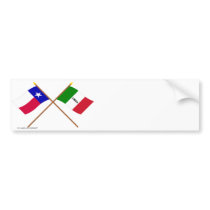 Crossed Texas and Alamo Flags Bumper Sticker
