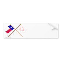 Crossed Texas and  Goliad Flags Bumper Stickers