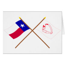 Crossed Texas and  Goliad Flags Cards