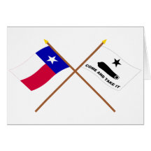Crossed Texas and  Gonzales Flags Greeting Cards