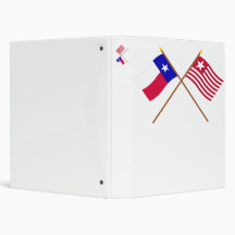 Crossed Texas and Long's Expedition Flags 3 Ring Binders