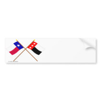 Crossed Texas and Republic of the Rio Grande Flags Bumper Stickers