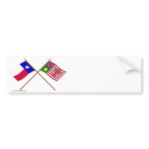 Crossed Texas and San Felipe Flags Bumper Stickers