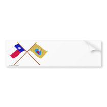 Crossed Texas and San Jacinto Flags Bumper Sticker
