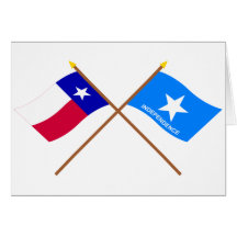 Crossed Texas and Scott's Independence Flags Greeting Cards