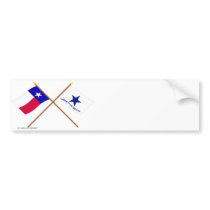 Crossed Texas and Troutman Flags Bumper Sticker
