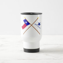 Crossed Texas and Troutman Flags Coffee Mugs