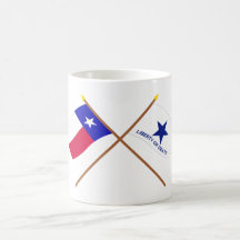 Crossed Texas and Troutman Flags Mug