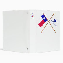 Crossed Texas and Troutman Flags Vinyl Binder
