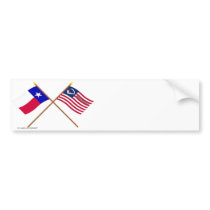 Crossed Texas and Velasco Flags Bumper Sticker