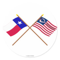 Crossed Texas and Velasco Flags Sticker