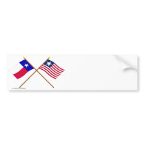 Crossed Texas Flag and Naval Ensign Bumper Stickers
