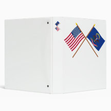 Crossed US 43-star and North Dakota State Flags Vinyl Binders