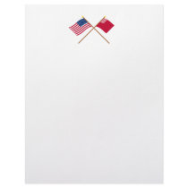 Crossed US and Forster-Knight Flags Letterhead Template