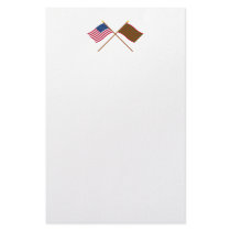 Crossed US and Ft Sackville Flags Customized Stationery