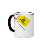 Crossed US and Gadsden Flags Coffee Mugs