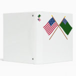 Crossed US and Green Mountain Boys Flags Binder