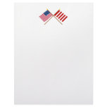 Crossed US and Liberty Tree Flags Custom Letterhead