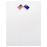 Crossed US and Pennsylvania Navy Flags Letterhead Design