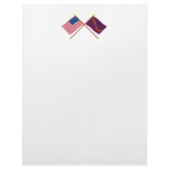Crossed US and South Carolina Navy Flags Letterhead Template
