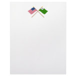 Crossed USA and Newburyport Flags Personalized Letterhead