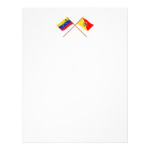 Crossed Venezuela and Sicily Flags Letterhead Design